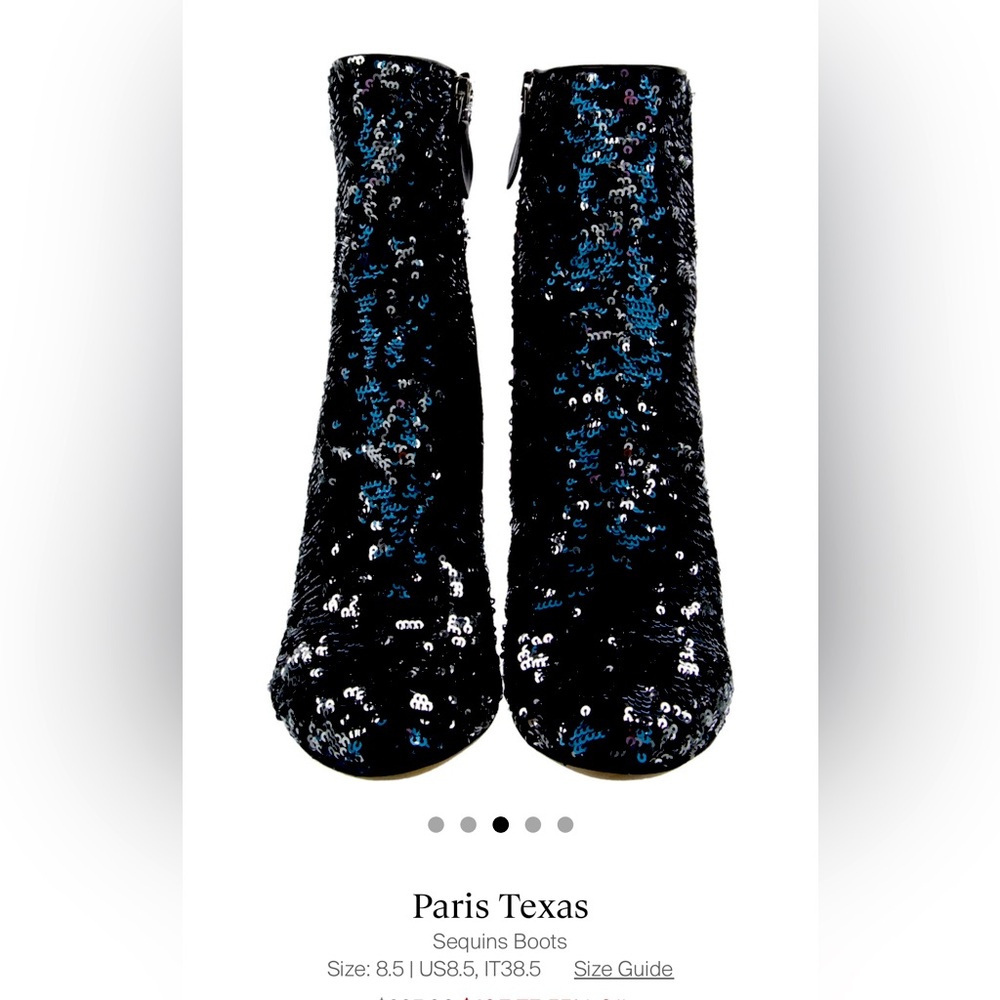 Paris Texas Blue Sequin Ankle Boots 38.5
